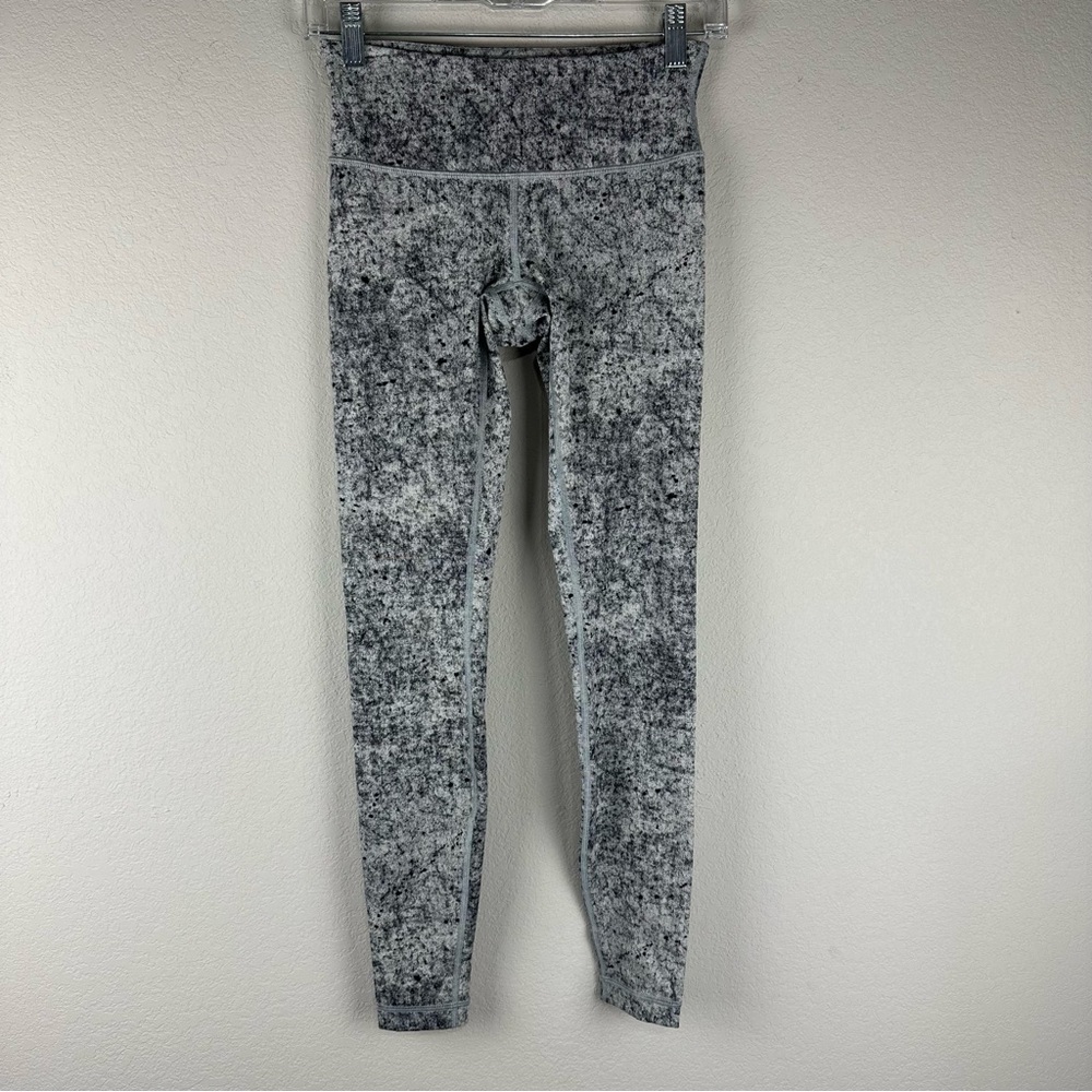 Lululemon White Gray Antiqued Alpine Wunder Under Athletic Athleisure Leggings 4
